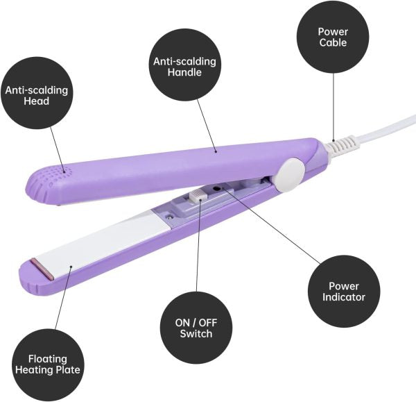 Mini Portable Hair Straightner / Air Smooth, Silky, Frizz-free And Healthy. (with Packing Box) (random Color)