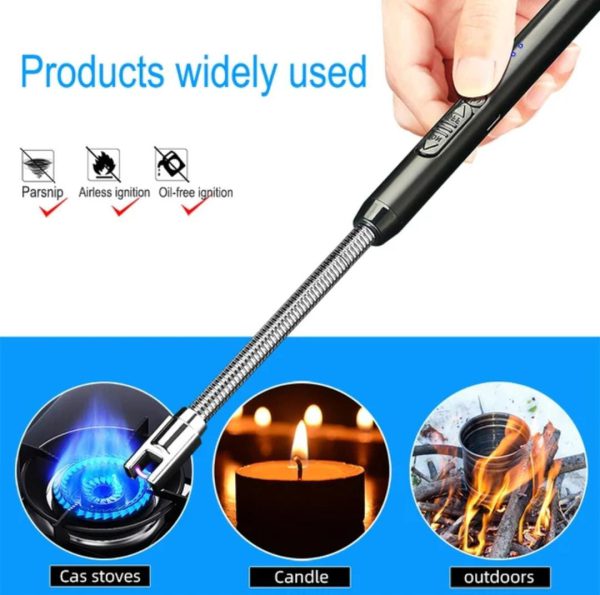 Arc Lighter With Usb Charging | Flameless Windproof | Led Battery Display | Safety Switch | Rotate 360 Degrees(random Colors)