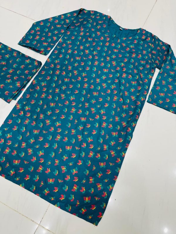 Butterfly Print 2pc Linen Dress