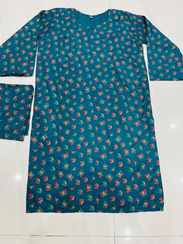 Butterfly Print 2pc Linen Dress