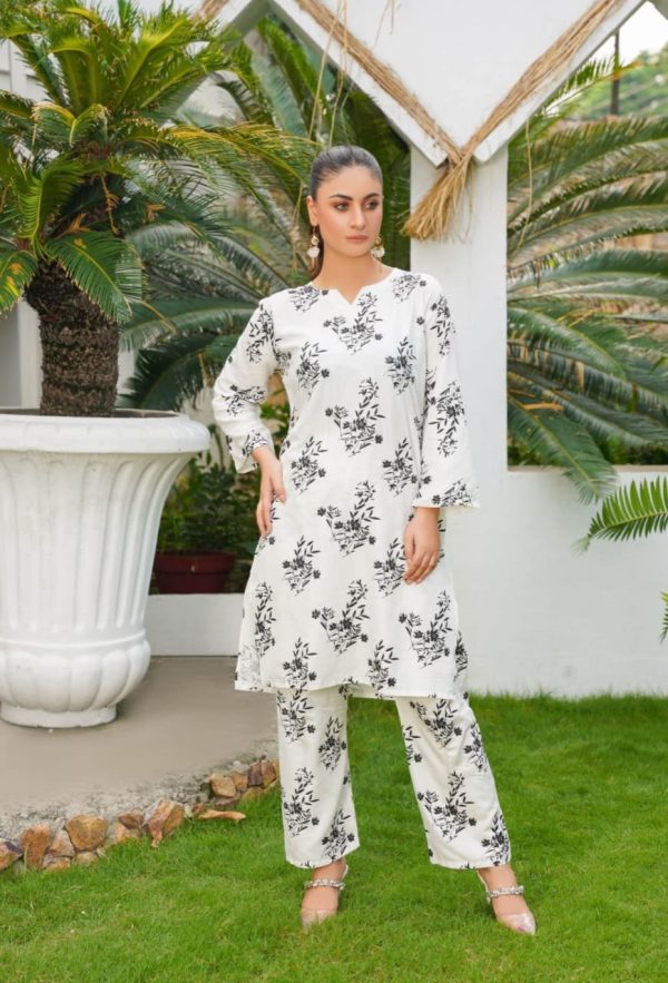 Daffodil Print 2pc Dress | Shirt And Trouser For Girls & Womens