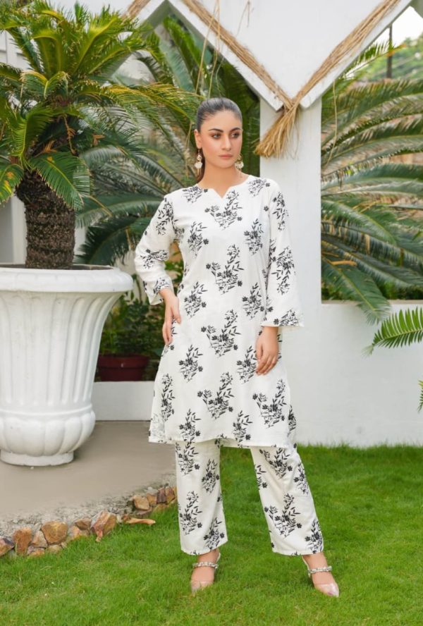 Daffodil Print 2pc Dress | Shirt And Trouser For Girls & Womens