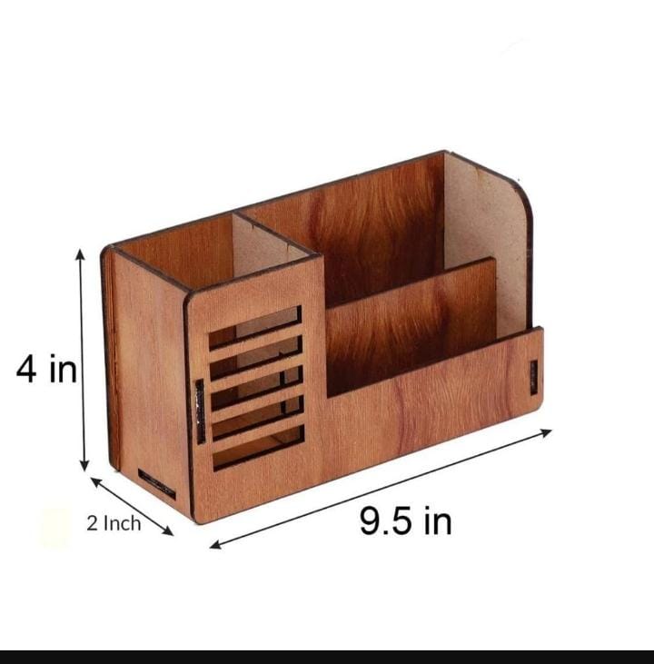 Wooden Desk Organizer, Brown