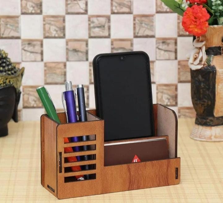 Wooden Desk Organizer, Brown